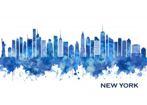 New York USA Skyline Blue